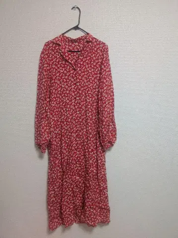 빨간 꽃무늬 롱 원피스 160/76A