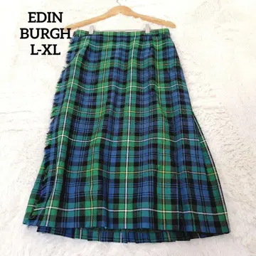 에든버러 롱 랩스커트 (L-XL) 퓨어 울 플리츠 스커트