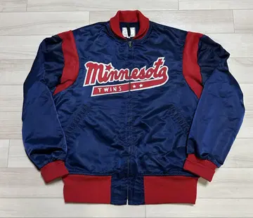 60s vintage 풀 집업 나일론 바시티 자켓 MLB