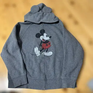 Disney 미키 고양이 귀 후드티 그레이
