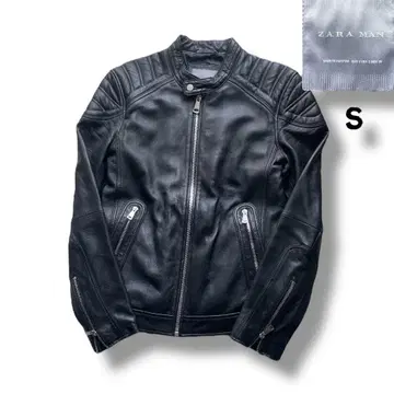 ZARA 천연 가죽 시어링 가죽 싱글 라이더 자켓 size S