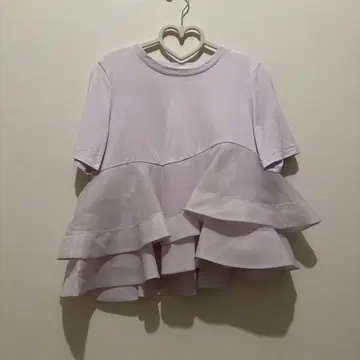 Snidel 연보라 프릴 반팔 T셔츠