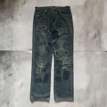 데미지 진 y2k 데미지 가공 데님 워시 가공 그런지 펑크