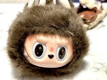 초 레어 지모모 머리 LABUBU 라브브 키링 스트랩 브라운