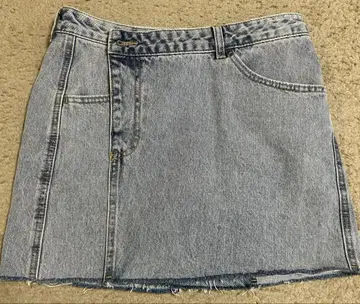 US 코튼 데님 미니 랩스커트