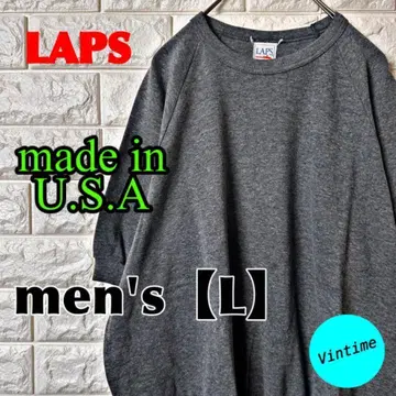 AA97 USA제 [LAPS] 반팔 티셔츠 [남성용 L] 그레이