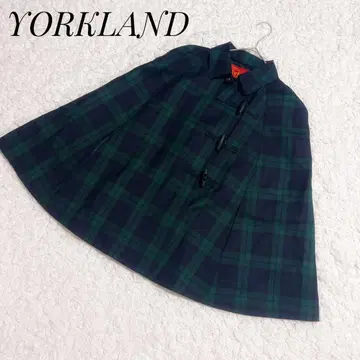 컨디션 최상 Yorkland 체크 무늬 케이프 코트 11AR