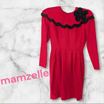 mamzelle 원피스 긴팔 무릎 기장 그랑 산키 여성용 레드 꽃
