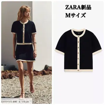완판템 ZARA 숏 슬리브 니트 가디건 M 사이즈 택 포함 새상품