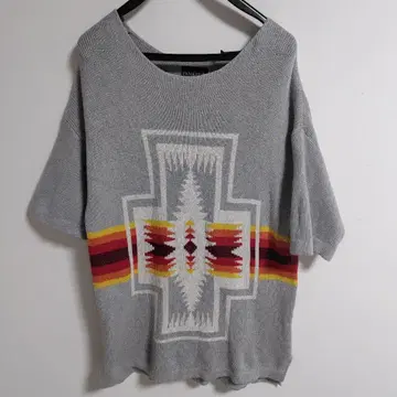 PENDLETON 펜들턴 썸머 니트 얇은 소재 반팔 스웨터 네이티브 무늬