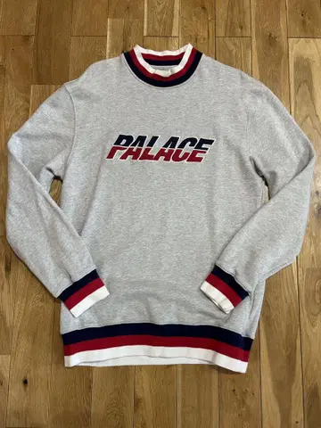 PALACE 크루넥 스웨트 셔츠 그레이 빅 로고