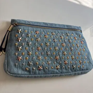지미추 데님 삼색 별 모양 스터드 클러치백