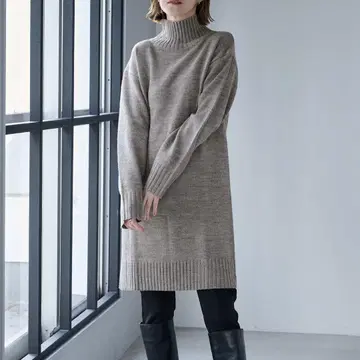 새상품 ur's 유어즈 그레이 터틀넥 원피스