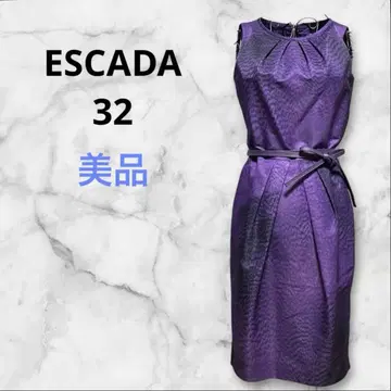새상품급 ESCADA 32 XS 슬리브리스 원피스 보라색 에스카다