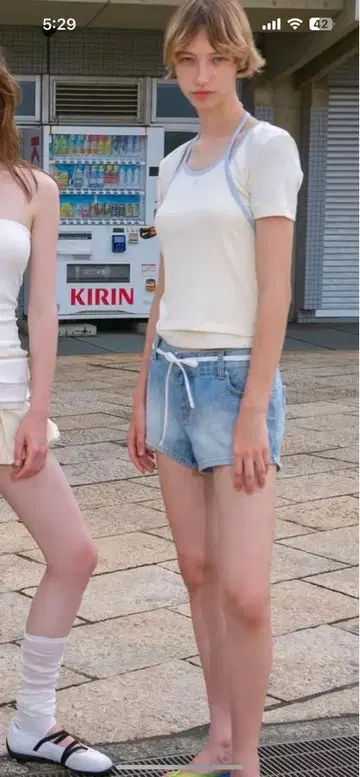 GROVE T셔츠 탱크탑 세트 크림 한국