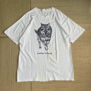 90s USA제 human-i-tees 늑대 늑대 T셔츠 XL