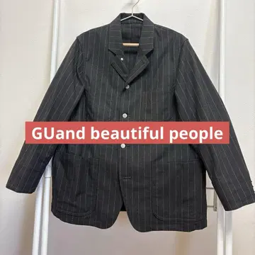 GU and beautiful people 스트라이프 커버올 그레이 M