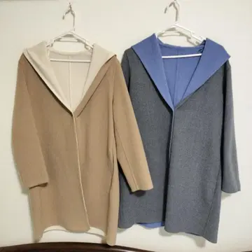 [UNIQLO] 후드 부착 롱 코트 2색 세트 L 사이즈