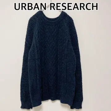 어반 리서치 URBAN 니트 스웨터 케이블 긴팔 알파카 혼방