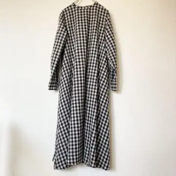 새상품급 카구레 어반 리서치 코튼울 체크 원피스