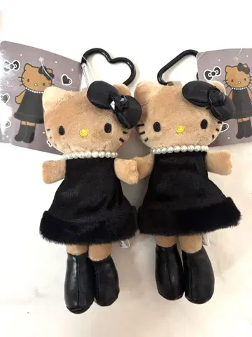 키티 봉제 인형 키링 2세트 발길이 일광화상 키티 택 포함 새상품