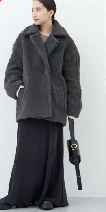 [ cinoh ] 그레이 보아 코트