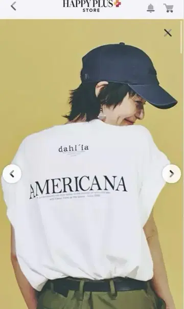 미사용 아메리카나와 달리아 콜라보 T셔츠 화이트