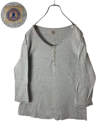 일본제 할리우드 마켓 7부 소매 헨리넥 써멀 T셔츠