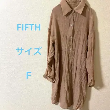 FIFTH 베이지 긴팔 셔츠 오버 사이즈