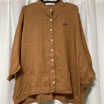 LACOSTE 린넨 밴드 카라 셔츠