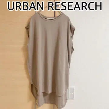 URBAN RESEARCH 어반 리서치 슬리브리스 T셔츠 베이지