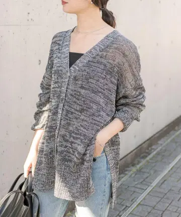 RIVE DROITE 리브 드로와 사이드 슬릿 2WAY 가디건