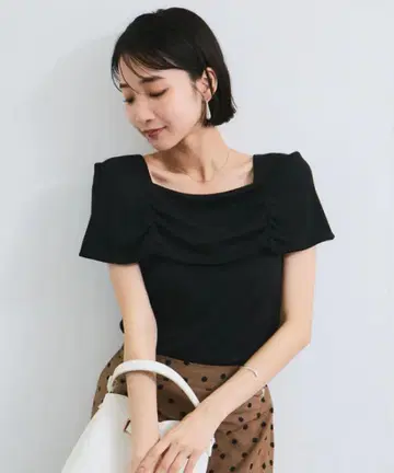 VIS 오프숄더 골지 티셔츠 풀오버