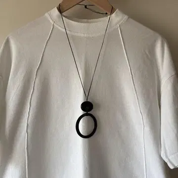 블랙 원형 펜던트 목걸이 Bijoux Kei