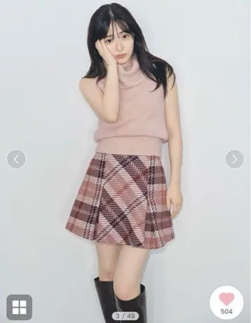 SNIDEL 폭스 알파카 숏 가디건 슬리브리스 풀오버