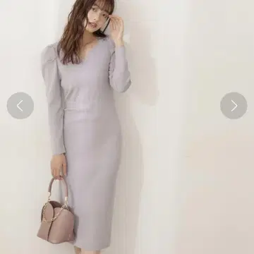프로포션 바디 드레싱 니트 원피스 라벤더 보라색