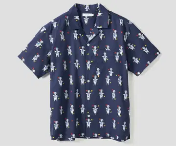 L 그라니프 라무 찹스 빅 실루엣 오픈 카라 반팔 셔츠 새상품