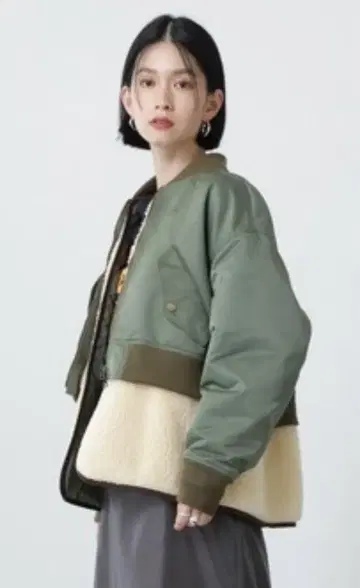 STUMBLY)레이어드 코트 스탠블리 블루종