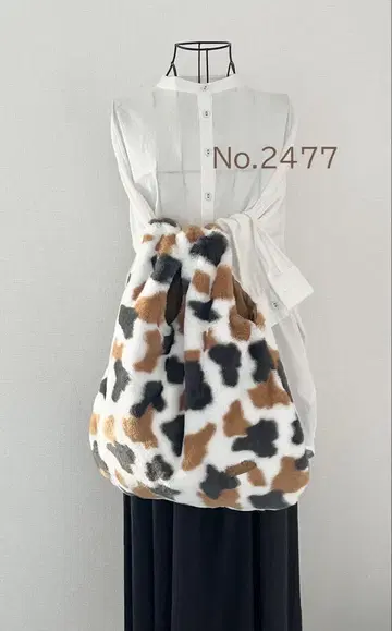 삼색 고양이 보아백 조개백 애니멀 보아 토트백 에코백 퍼