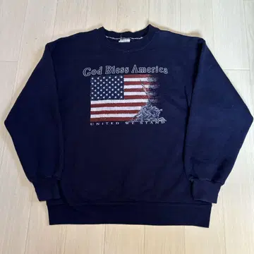 90s WON'S WEAR USA제 국기 로고 맨투맨