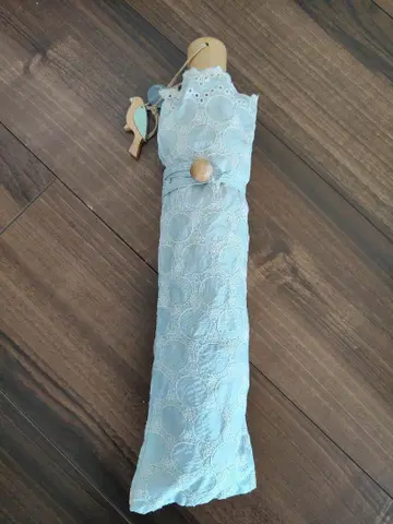 캐샤렐 스카이블루 레이스 무늬 접이식 우산 우천 겸용 양산