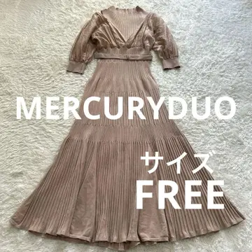 MERCURYDUO 머큐리 듀오 이소재 도킹 플레어 니트 원피스