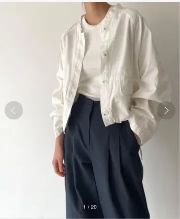 El mar 코튼 노카라 블루종 화이트