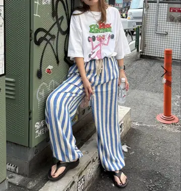 니코앤드 스트라이프 파자마 팬츠