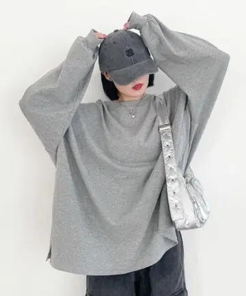 Heather WEB 한정판 슈퍼 BIG 실루엣 롱 T