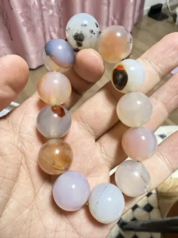 새상품 고품질 모스 마노 팔찌 18mm 빅볼 사용 한정판 무료배송