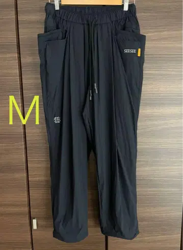 네이비 SEE SEE 와이드 테이퍼드 이지 팬츠 M 한정품