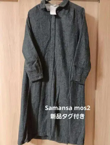 [ 미사용 새상품 ] SM2 사만사 모스모스 헤링본 원피스 코트 차콜