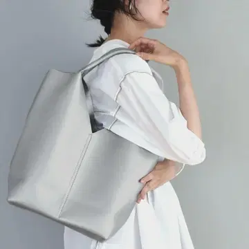앙제 V컷 토트백 실버