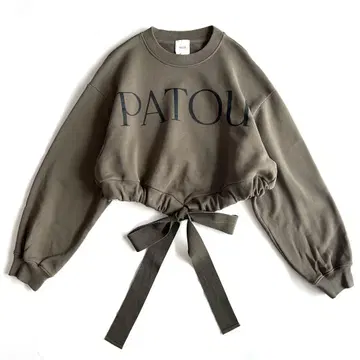 PATOU 프론트 로고 크롭 맨투맨